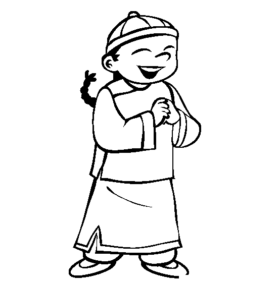 Free Chinese Boy Coloring Pages